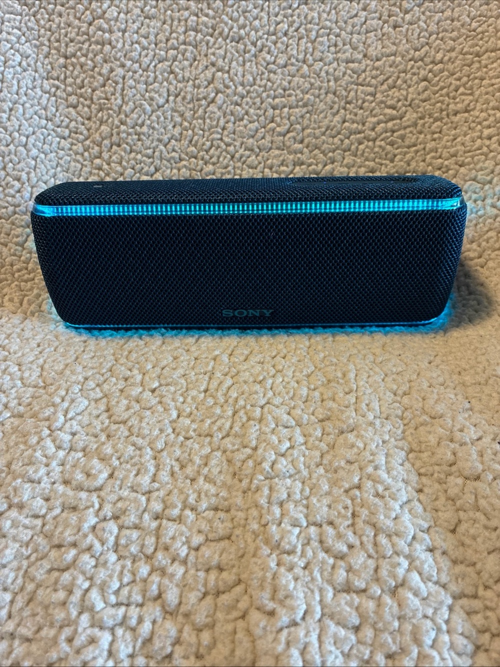 Sony Black Portable Bluetooth Speaker with Blue LED Strip